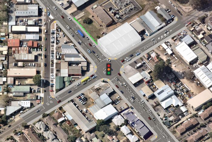 Aerial image of proposed intersection upgrade